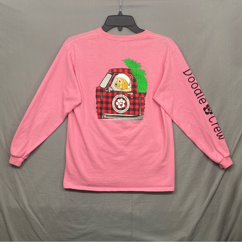 Simply Southern Long‎ Sleeve Shirt Graphic Print Puppy Pink Kids Size | L